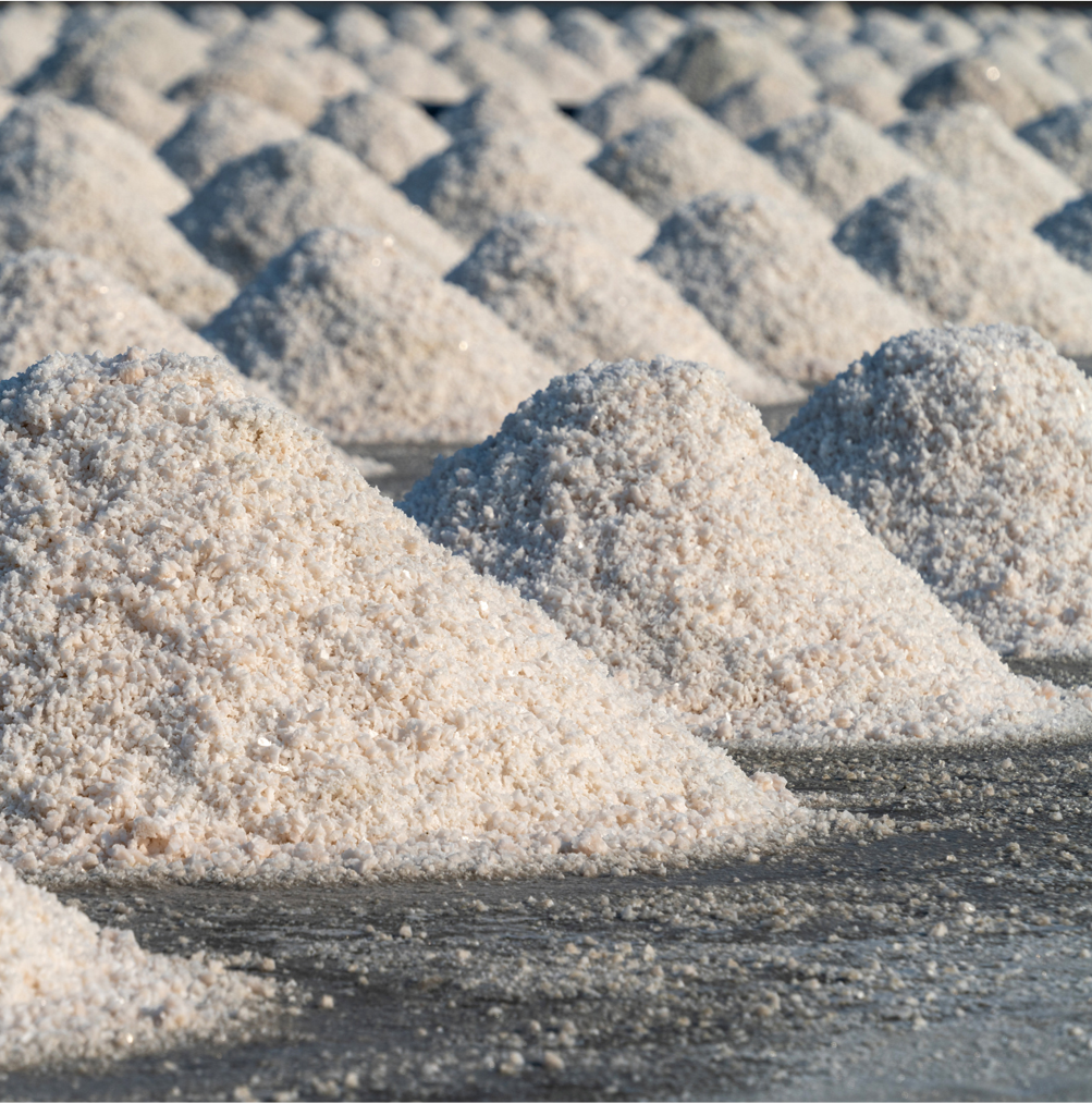 Silica sand stockpiles